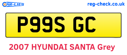 P99SGC are the vehicle registration plates.