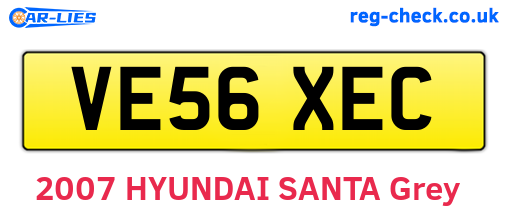 VE56XEC are the vehicle registration plates.