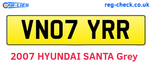 VN07YRR are the vehicle registration plates.