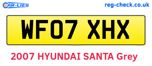 WF07XHX are the vehicle registration plates.