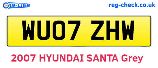 WU07ZHW are the vehicle registration plates.
