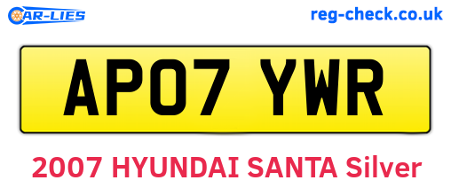 AP07YWR are the vehicle registration plates.