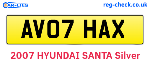 AV07HAX are the vehicle registration plates.