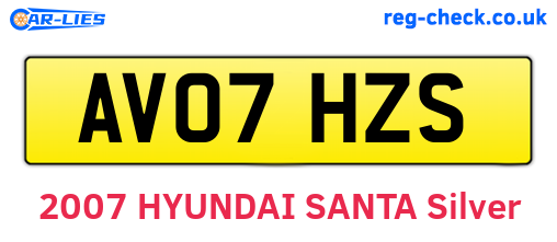 AV07HZS are the vehicle registration plates.