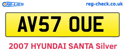 AV57OUE are the vehicle registration plates.
