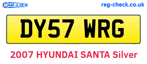 DY57WRG are the vehicle registration plates.