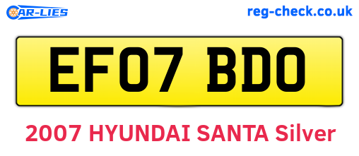 EF07BDO are the vehicle registration plates.