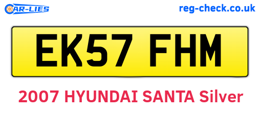 EK57FHM are the vehicle registration plates.