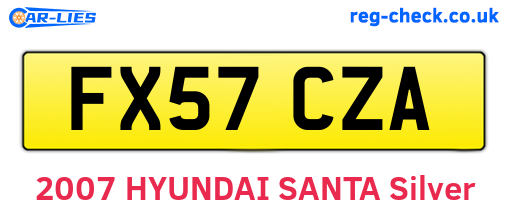 FX57CZA are the vehicle registration plates.