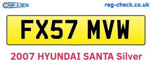 FX57MVW are the vehicle registration plates.