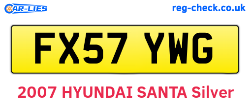FX57YWG are the vehicle registration plates.