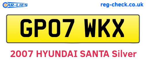 GP07WKX are the vehicle registration plates.