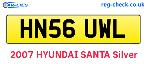 HN56UWL are the vehicle registration plates.