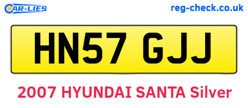 HN57GJJ are the vehicle registration plates.