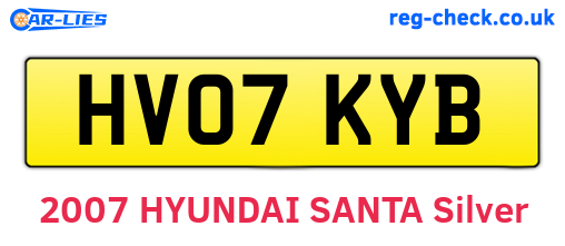 HV07KYB are the vehicle registration plates.