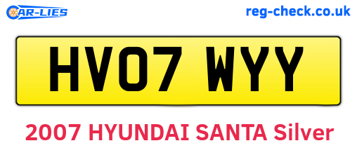 HV07WYY are the vehicle registration plates.