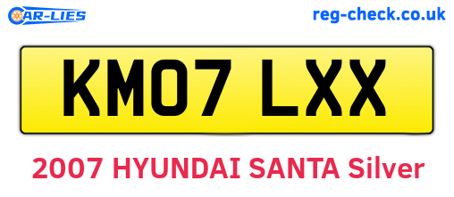 KM07LXX are the vehicle registration plates.