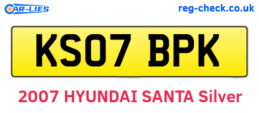 KS07BPK are the vehicle registration plates.