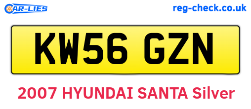 KW56GZN are the vehicle registration plates.