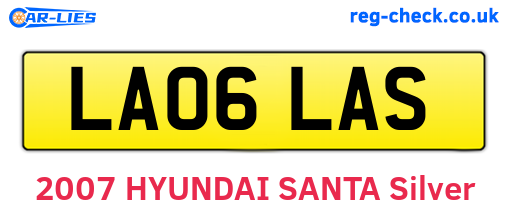 LA06LAS are the vehicle registration plates.
