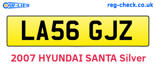 LA56GJZ are the vehicle registration plates.