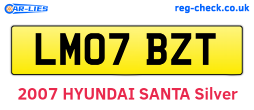 LM07BZT are the vehicle registration plates.