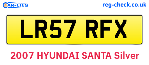 LR57RFX are the vehicle registration plates.
