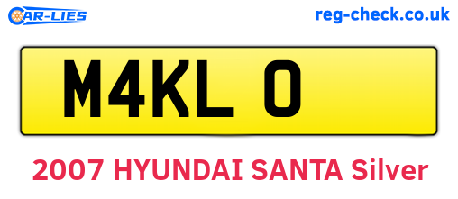 M4KLO are the vehicle registration plates.