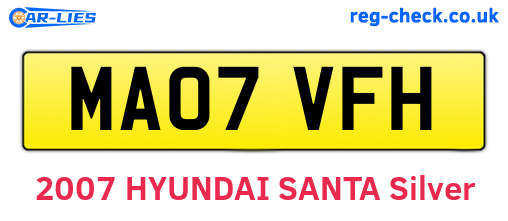 MA07VFH are the vehicle registration plates.
