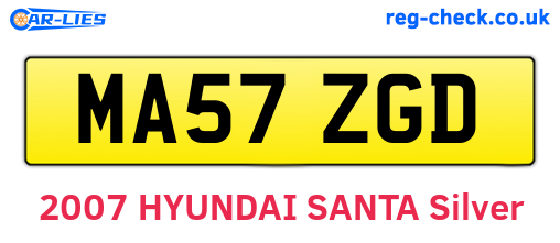 MA57ZGD are the vehicle registration plates.