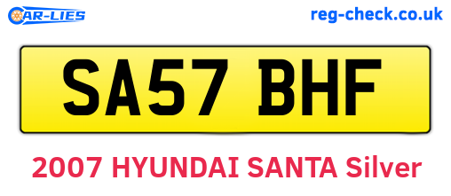 SA57BHF are the vehicle registration plates.