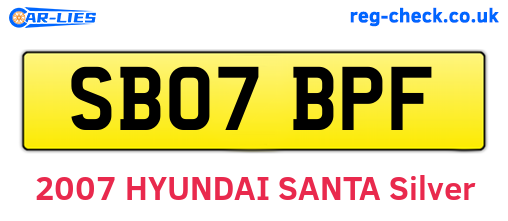 SB07BPF are the vehicle registration plates.