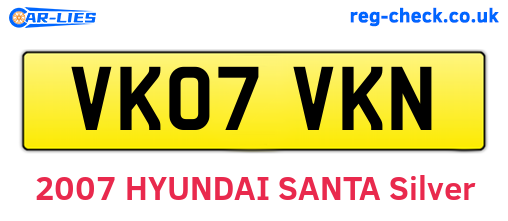 VK07VKN are the vehicle registration plates.