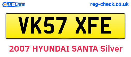 VK57XFE are the vehicle registration plates.