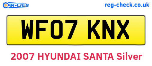 WF07KNX are the vehicle registration plates.