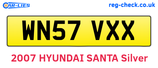 WN57VXX are the vehicle registration plates.