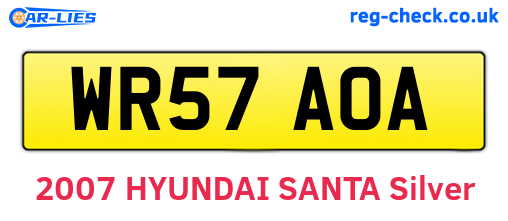 WR57AOA are the vehicle registration plates.
