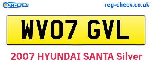WV07GVL are the vehicle registration plates.