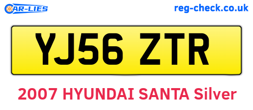 YJ56ZTR are the vehicle registration plates.
