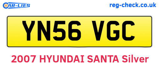 YN56VGC are the vehicle registration plates.