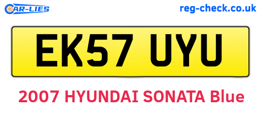 EK57UYU are the vehicle registration plates.