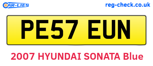 PE57EUN are the vehicle registration plates.