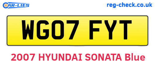 WG07FYT are the vehicle registration plates.