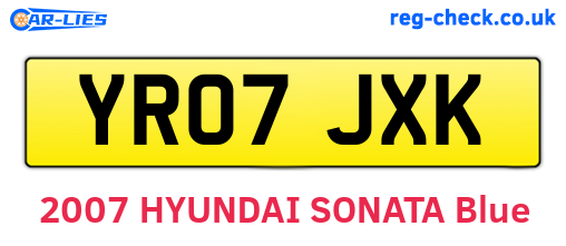 YR07JXK are the vehicle registration plates.