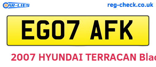 EG07AFK are the vehicle registration plates.