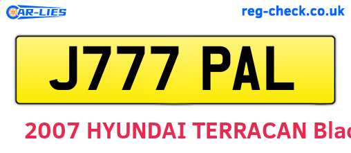 J777PAL are the vehicle registration plates.