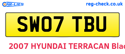 SW07TBU are the vehicle registration plates.