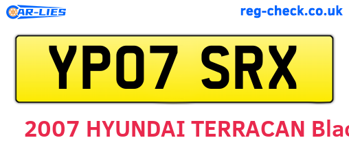 YP07SRX are the vehicle registration plates.