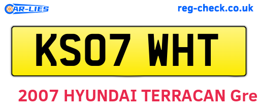 KS07WHT are the vehicle registration plates.