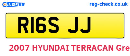 R16SJJ are the vehicle registration plates.
